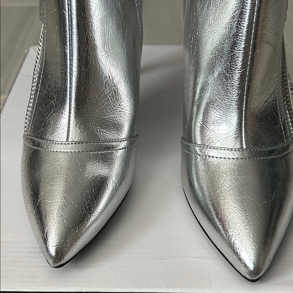 Nine West Metallic Silver Ankle Booties - Picture 4 of 14